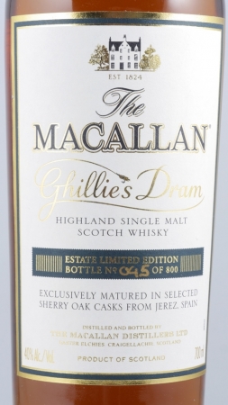 Macallan 12 Years Ghillies Dram Estate Limited Edition Highland Single Malt Scotch Whisky 40.0%