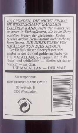 Macallan 12 Years Sherry Wood Highland Single Malt Scotch Whisky 43,0%