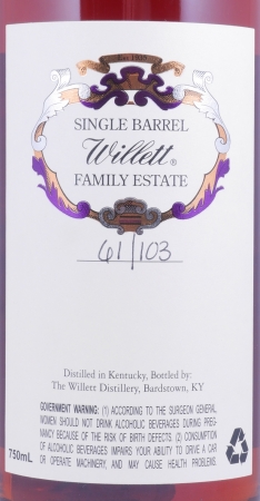 Willett 11 Years Single Barrel No. 1640 Family Estate Rare Release Kentucky Straight Bourbon Whiskey 61,1%