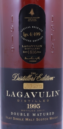 Lagavulin 1995 16 Years Distillers Edition 2011 Special Release lgv.4/499 Islay Single Malt Scotch Whisky 43.0% 1.0L