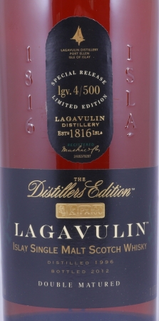 Lagavulin 1996 16 Years Distillers Edition 2012 Special Release lgv.4/500 Islay Single Malt Scotch Whisky 43.0% 1.0L