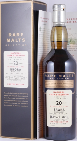 Brora 1982 20 Years Diageo Rare Malts Selection Limited Edition Highland Single Malt Scotch Whisky Cask Strength 58,1%