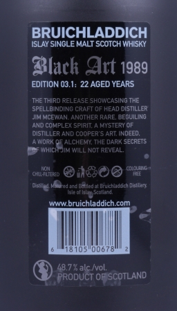 Bruichladdich Black Art 03.1 1989 22 Years Limited Edition Islay Single Malt Scotch Whisky Cask Strength 48,7%