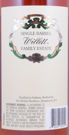 Willett 8 Years Single Barrel No. 1408 Family Estate Rare Release Straight Rye Whiskey 58.8%