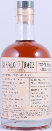 Buffalo Trace 2001 11 Years Rye Bourbon 115 15. Release Experimental Collection 2014 Bourbon Whiskey 45,0%