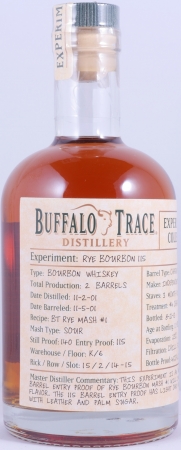 Buffalo Trace 2001 11 Years Experimental Collection Release 2014 Rye Bourbon 115 Whiskey 45,0%