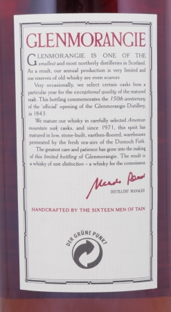 Glenmorangie 1971 21 Years 150th Anniversary Limited Edition Highland Single Malt Scotch Whisky 43.0%