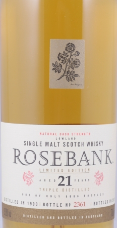 Rosebank 1990 21 Years Limited Edition Special Release 2011 Lowland Single Malt Scotch Whisky Cask Strength 53,8%