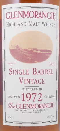 Glenmorangie 1972 22 Years Rare Single Barrel Vintage Cask No. 1831 Highland Single Malt Scotch Whisky 46.0%