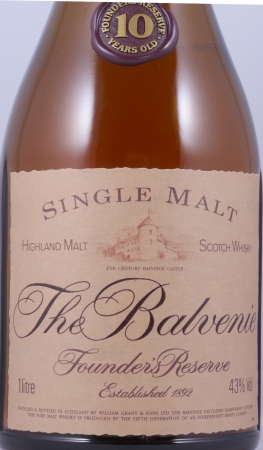 Balvenie 10 Years Founders Reserve Old Label Cognac Style Bottle Highland Malt Scotch Whisky 43,0% 1,0 L