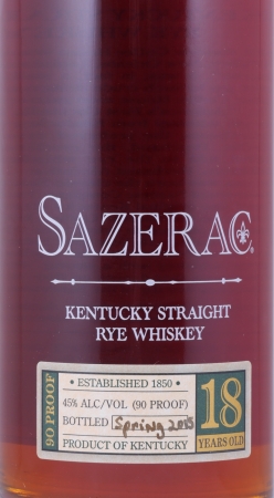 Sazerac 18 Years 1997 Fall of 2015 Buffalo Trace Antique Collection Kentucky Straight Rye Whiskey 45,0%