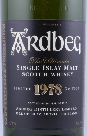 Ardbeg 1978  First Release Limited Edition Bottled in 1997 The Ultimate Islay Single Malt Scotch Whisky 43,0%