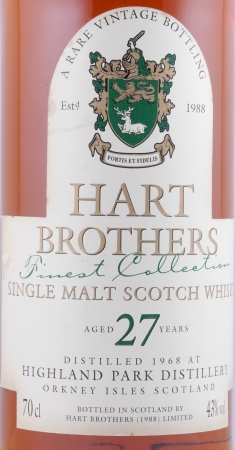 Highland Park 1968 27 Years Oak Casks Hart Brothers Finest Collection Orkney Islands Single Malt Scotch Whisky 43,0%