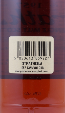Strathisla 1957 53 Years First Fill Sherry Butt Cask No. 1722 Gordon und MacPhail Speyside Single Malt Scotch Whisky 43.0%