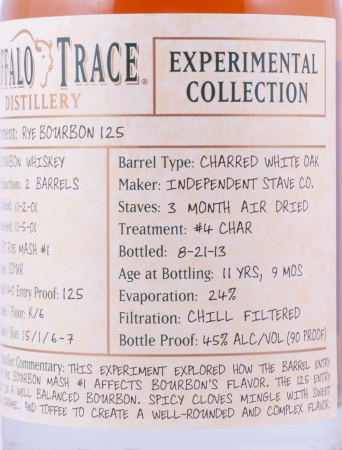 Buffalo Trace 2001 11 Years Rye Bourbon 125 15. Release Experimental Collection 2014 Bourbon Whiskey 45.0%