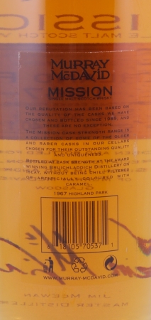 Highland Park 1967 35 Years Bourbon Cask Murray McDavid Mission Cask Strength Orkney Islands Single Malt Scotch Whisky 40.1%