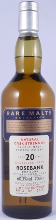 Rosebank 1979 20 Years Diageo Rare Malts Selection Limited Edition Lowland Single Malt Scotch Whisky Cask Strength 60.3%
