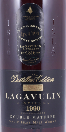 Lagavulin 1990 16 Years Distillers Edition 2006 Special Release lgv.4/494 Islay Single Malt Scotch Whisky 43.0%