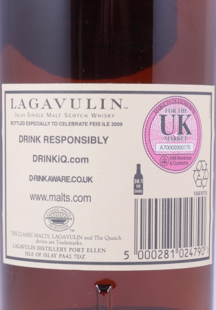 Lagavulin 1995 13 Years European Oak Cask No. 4556 Feis Ile 2009 Islay Single Malt Scotch Whisky Cask Strength 54.4%