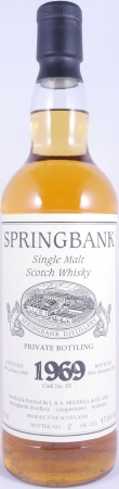 Springbank 1969 34 Years Oak Cask No. 55 Private Bottling Campbeltown Single Malt Scotch Whisky Cask Strength 47.6%