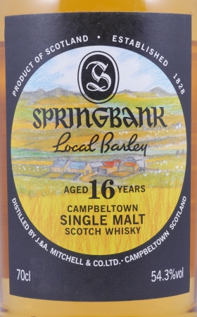 Springbank Vintage 1999 16 Years Local Barley Release 2016 Campbeltown Single Malt Scotch Whisky Cask Strength 54.3%