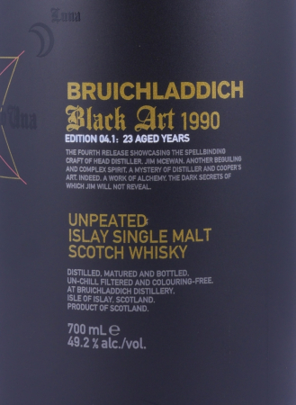Bruichladdich Black Art Edition 04.1 1990 23 Years Limited Edition Release 2013 Islay Single Malt Scotch Whisky Cask Strength 49.2%