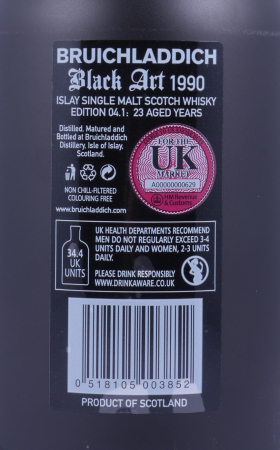 Bruichladdich Black Art Edition 04.1 1990 23 Years Limited Edition Release 2013 Islay Single Malt Scotch Whisky Cask Strength 49.2%
