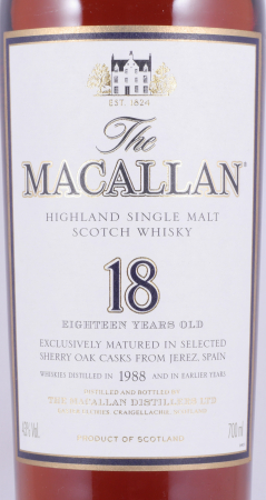 Macallan 1988 18 Years Sherry Oak Highland Single Malt Scotch Whisky 43,0%
