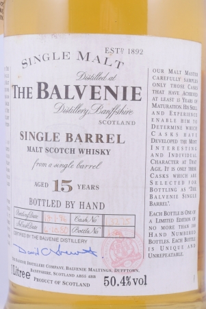 Balvenie 1980 15 Years Single Barrel Oak Cask No. 13275 Highland Single Malt Scotch Whisky 50,4% 1,0 Liter