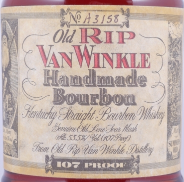 Old Rip Van Winkle 10 Years Bottle No. A3158 Stitzel Weller Lawrenceburg Dumpy Bottle Kentucky Straight Bourbon Whiskey 53,5%