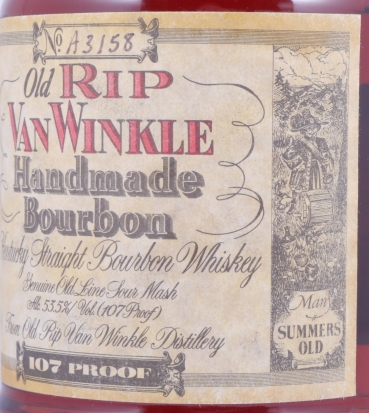 Old Rip Van Winkle 10 Years Bottle No. A3158 Stitzel Weller Lawrenceburg Dumpy Bottle Kentucky Straight Bourbon Whiskey 53,5%