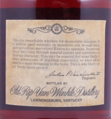 Old Rip Van Winkle 10 Years Bottle No. A3158 Stitzel Weller Lawrenceburg Dumpy Bottle Kentucky Straight Bourbon Whiskey 53,5%