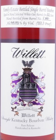 Willett 22 Years Single Barrel No. C18D Family Estate Rare Release Kentucky Straight Bourbon Whiskey 68.85%