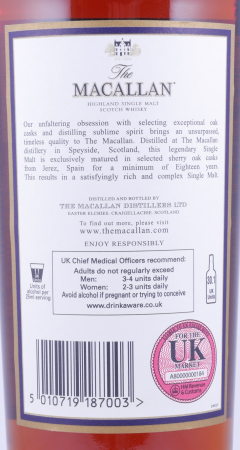 Macallan 1991 18 Years Sherry Oak Highland Single Malt Scotch Whisky 43.0%