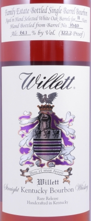 Willett 11 Years Single Barrel No. 1640 Family Estate Rare Release Kentucky Straight Bourbon Whiskey 61,1%