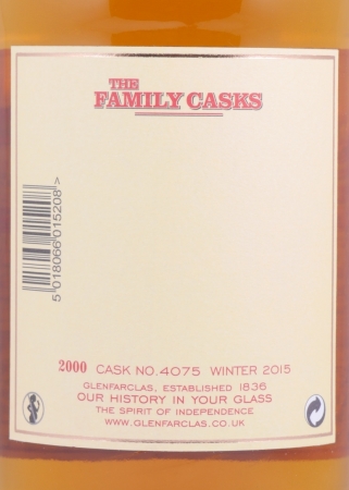 Glenfarclas 2000 14 Years The Family Casks Refill Sherry Butt Cask No. 4075 Highland Single Malt Scotch Whisky 58,5%