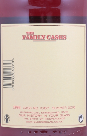 Glenfarclas 1996 20 Years The Family Casks First Fill Sherry Butt Cask No. 1067 Highland Single Malt Scotch Whisky 57,6%