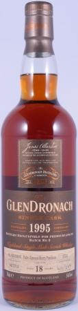 Glendronach 1995 18 Years Pedro Ximenez Sherry Puncheon Cask No. 1732 Highland Single Malt Scotch Whisky Cask Strength 54.6%