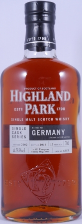 Highland Park 2002 13 Years 1st Fill Sherry Hogshead Cask No. 6353 Orkney Islands Single Malt Scotch Whisky 58.3%