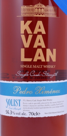 Kavalan Solist 2010 5 Years Pedro Ximenez Sherry Cask No. PX100714032A Taiwan Single Malt Whisky 56.3%