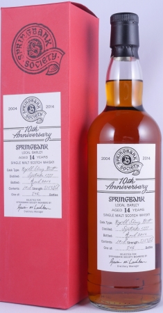 Springbank 1999 14 Years Local Barley Refill Sherry Butt 10Th Anniversary of Society Campbeltown Single Malt Scotch Whisky 57,8%