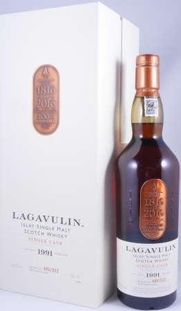Lagavulin 1991 24 Years Sherry Butt 200th Anniversary Charity Islay Single Malt Scotch Whisky 52.7%