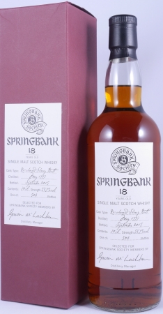 Springbank Society 1997 18 Years Re-charred Sherry Butt Campbeltown Single Malt Scotch Whisky 58.9%
