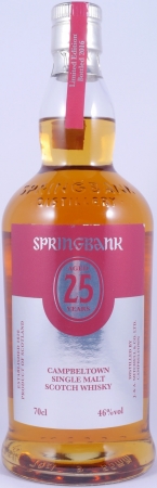 Springbank 25 Years Limited Edition Release 2016 Campbeltown Single Malt Scotch Whisky 46.0%