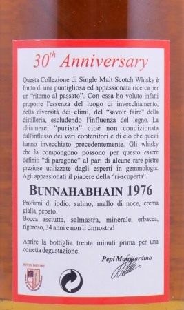 Bunnahabhain 1976 34 Years Hogshead Cask No. 2141 The Bird Moon Import 30th Anniversary Islay Single Malt Scotch Whisky 46,0%