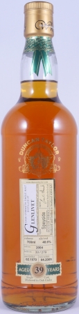 Glenlivet 1970 39 Years Oak Cask No. 2004 Duncan Taylor Cask Strength Rare Auld Edition Speyside Single Malt Scotch Whisky 48.6%