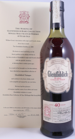 Glenfiddich 40 Years Rare Collection Release 2008 Speyside Pure Single Malt Scotch Whisky Wooden Box 45.4%