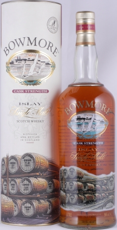 Bowmore Cask Strength Glass Printed Label Islay Single Malt Scotch Whisky 56,0% 1,0 Liter