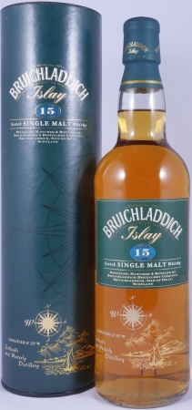 Bruichladdich 15 Years Bourbon Casks Glass Printed Label Islay Single Malt Scotch Whisky 43,0%