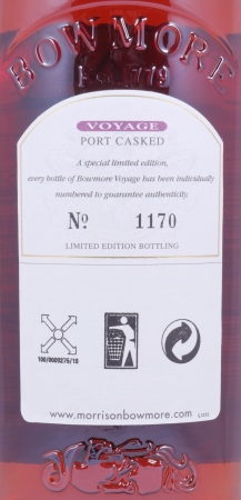 Bowmore Voyage Port Casked Limited Edition Islay Single Malt Scotch Whisky Cask Strength 56.0%